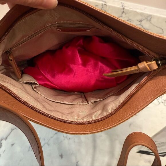 The Sak 2025 brown tan tobacco floral embossed Leather de young Bag NWT - Picture 9 of 14